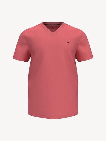 Férfi Tommy Hilfiger Essential V-Neck Póló Piros | HU 820NWY